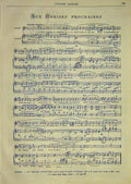Old Antique Print French Music Score Sheet Cerises Prochaines Auriol 1891 19th