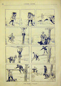 Original Old Antique Print Sketches Poacher Sier Story French 1891 Victorian