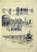 Original Old Antique Print Regiment Military Troops Army French 1891 Victorian