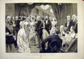 Original Old Antique Print Pairs Elysees Rejchan Reception French 1891 19th