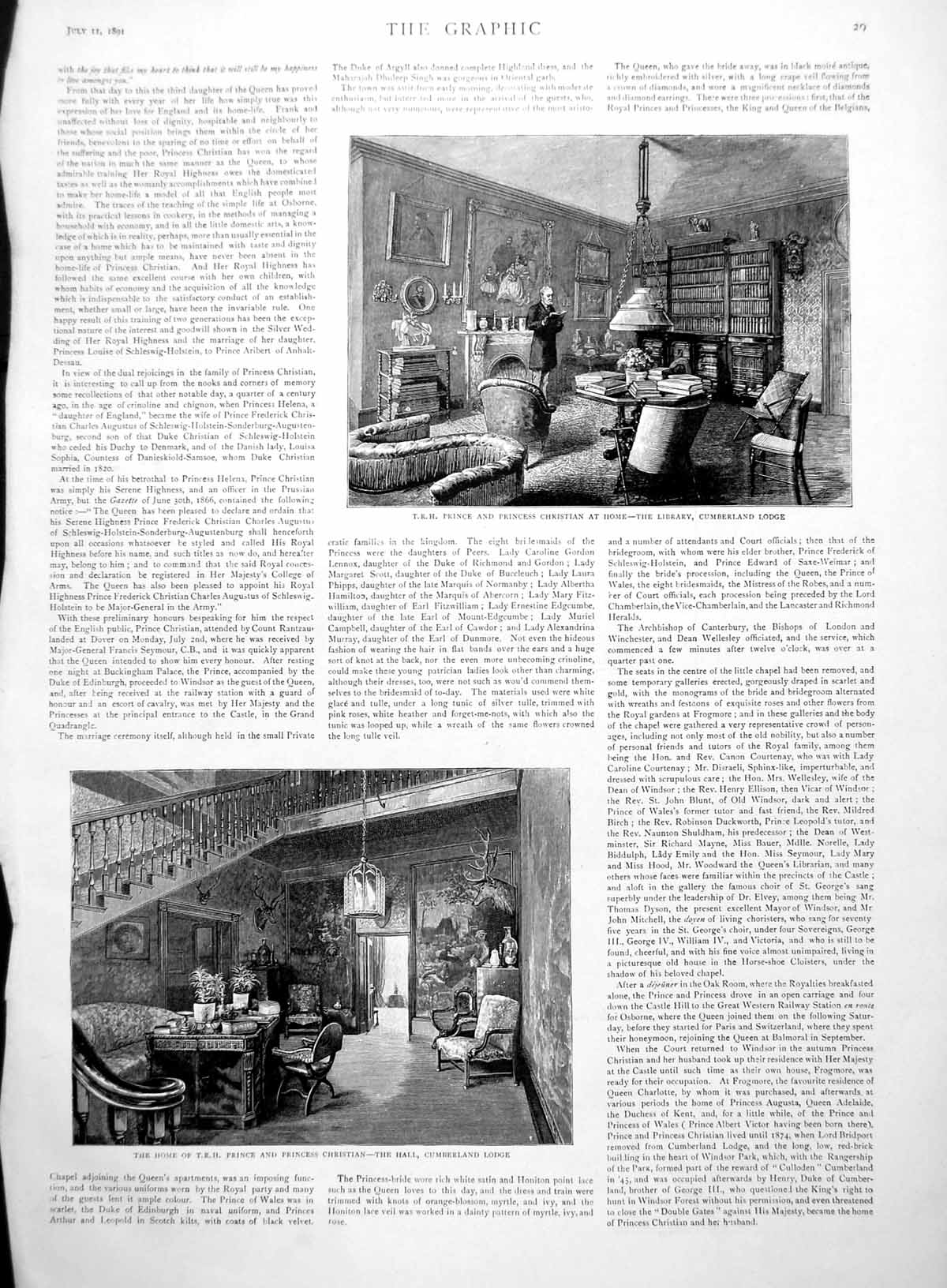 Antique Print Hrh Prince Christian Schleswig-Holstein Cumberland Lodge 1891 19th