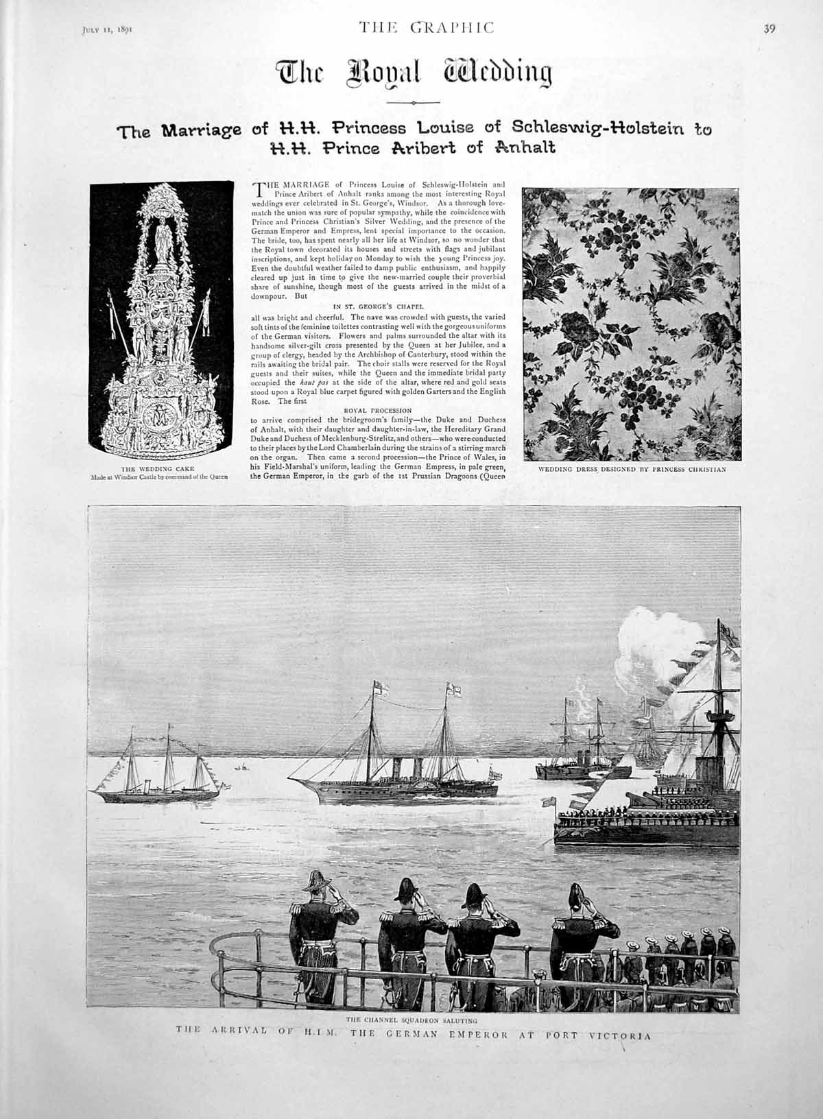 Old Print Wedding Presents Hh Princess Louise Arrival German Emperor 1891 19th
