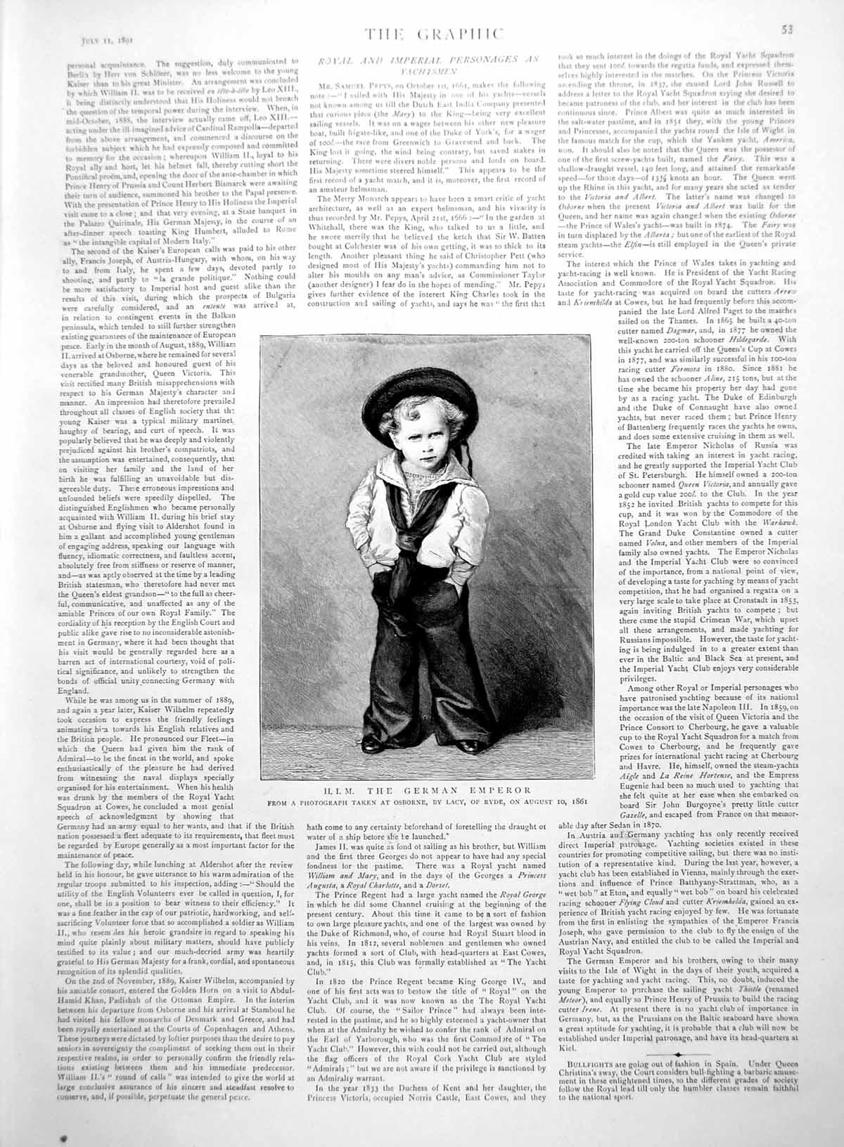 Antique Print H.I.M. Willaim Ii German Emperor Portrait As Man And Boy 1891 19th