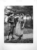 Antique Old Print Thomas Hardy'S Tess D'Urbervilles Man Reaching Woman 1891