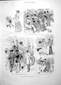 Antique Print Paris Season Drawn Mars Morning Gathering Battle Flowers 1891