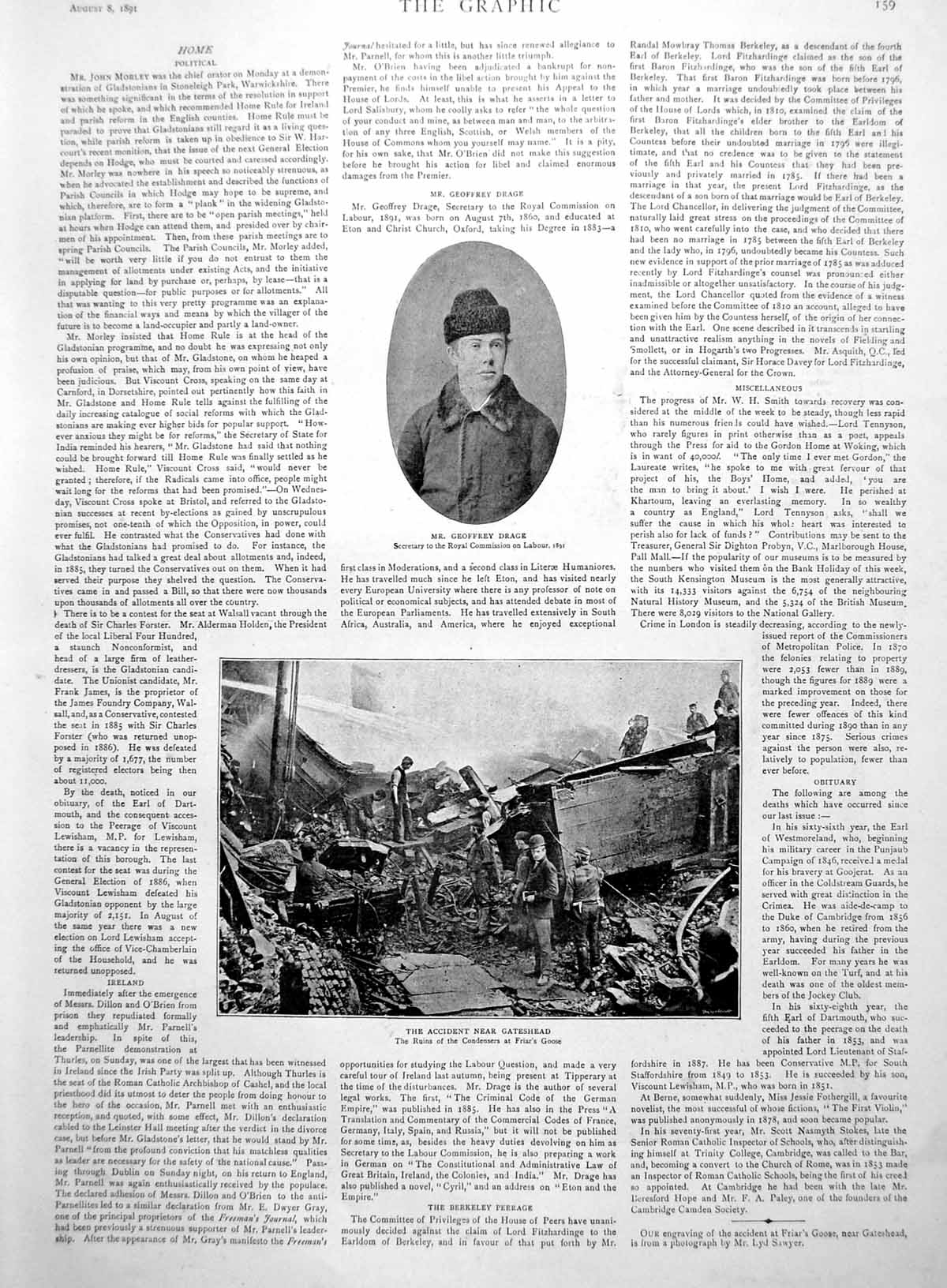 Antique Print G Drage Accident Gateshead Condensers Stalheimsklev Horn 1891