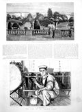 Old Print Marengo Saluting Queen Polishing Shells Visit French Fleet 1891 19th