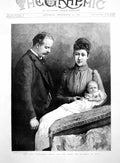 Antique Old Print Lady Alexandra Duff And Duke Duchess Fife Family Group 1891