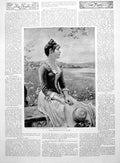 Antique Print Expectation From Painting W Menzler Lady Seated Outdoors 1891