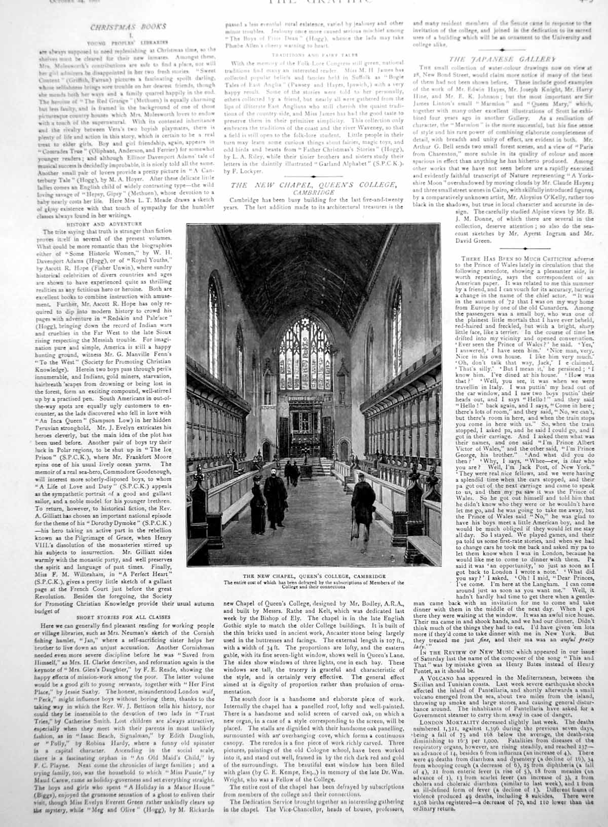 Antique Print Army Recruiting Trafalgar Square Chapel Queen'S College 1891 19th