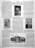 Antique Old Print Grammar School Bedford Headmaster Deer Stalk Argyll 1891 19th