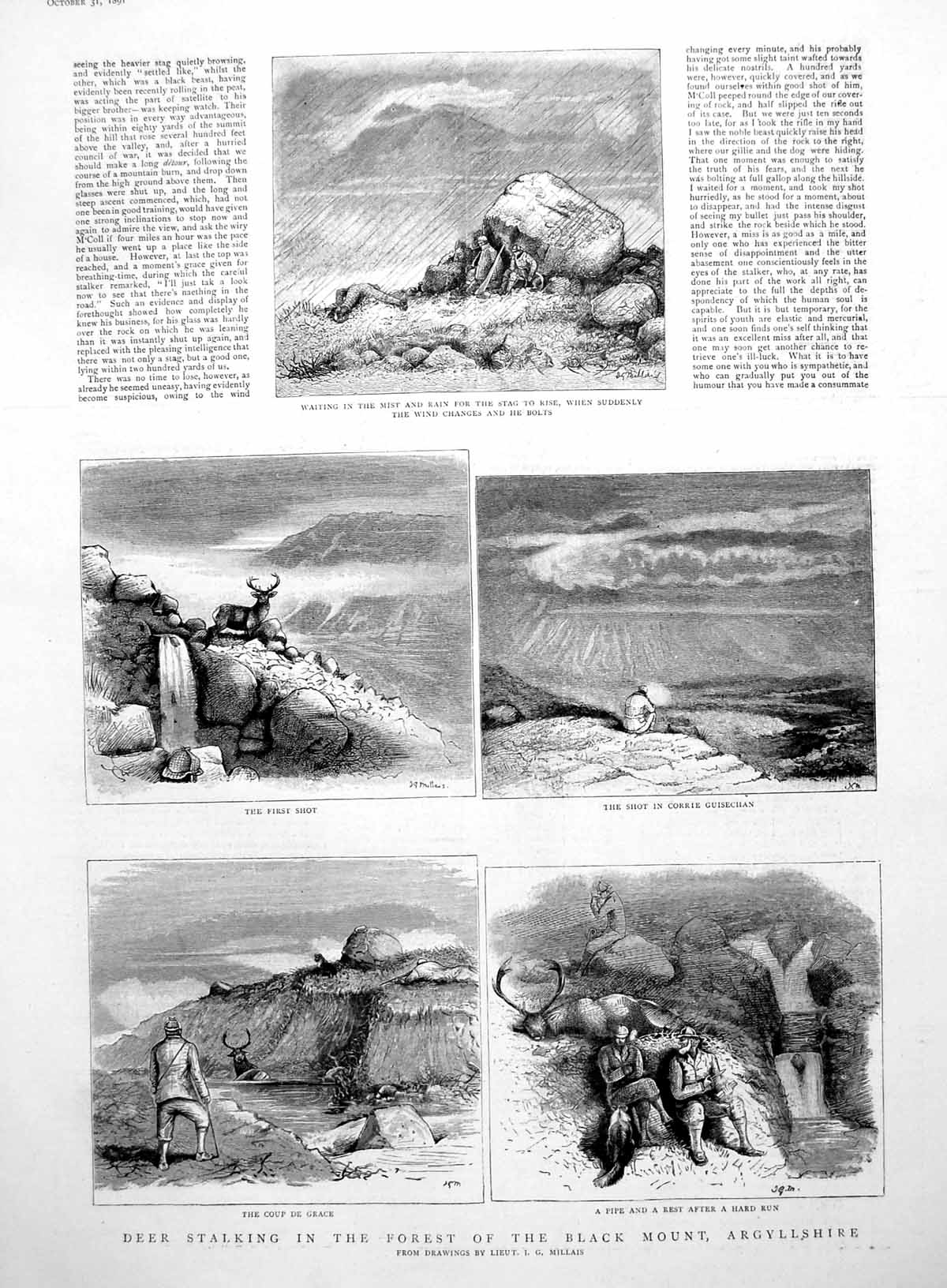 Old Deer Stalking In The Forest Black Mount Argyllshire Millais 1891 Victorian