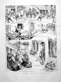 Antique Old Print Gallumbo A Popular Sport In Spain Roped Bull Streets 1891