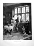 Old Print Held By A Thread Charles E Marshall Lady Seated Window Man 1891 19th