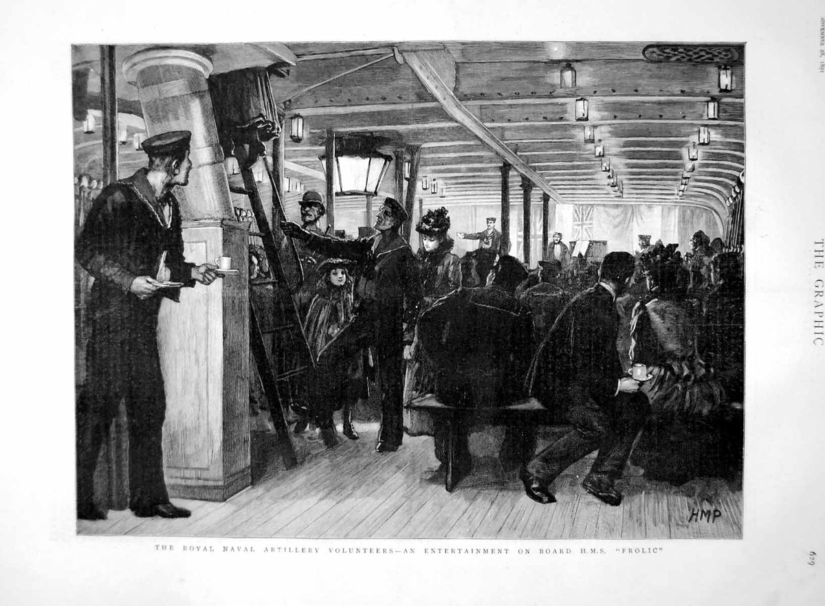 Old Royal Naval Artillery Volunteers Entertainment H.M.S. Frolic 1891 Victorian