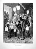 Old Print Curious Custom In Brittany Adrien Marie Children Lanterns 1891 19th