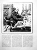 Old The Late Right Honourable W.H. Smith M.P. Portrait Seated Desk 1891 19th