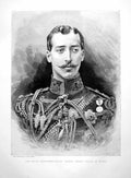 Old Antique Print Royal Betrothal H.R.H. Prince Albert Victor Wales 1891 19th
