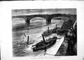 Original Old Antique Print 1871 Gunboats Loire Captured Orleans Prussians War