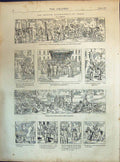 Antique Old Print 1871 British Excursionist Paris France Tourists Terminus 19th