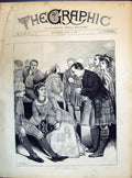 Original Old Antique Print 1871 Waverley Ball Dancing Romance Men Ladies Linton