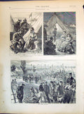Old 1871 Wimbledon Sewing Queen'S Badge Camp Tents Music Band Playing Victorian