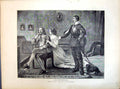 Antique Old Print 1871 Peacemaker Man Lady Romance Archer Royal Academy Art