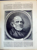 Original Old Antique Print 1871 Portrait Earl Russell Man Whig Family Victorian