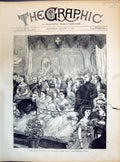 Antique Old Print Damaged 1871 Royal Visit Dublin Ireland Lady Mayoress Ball
