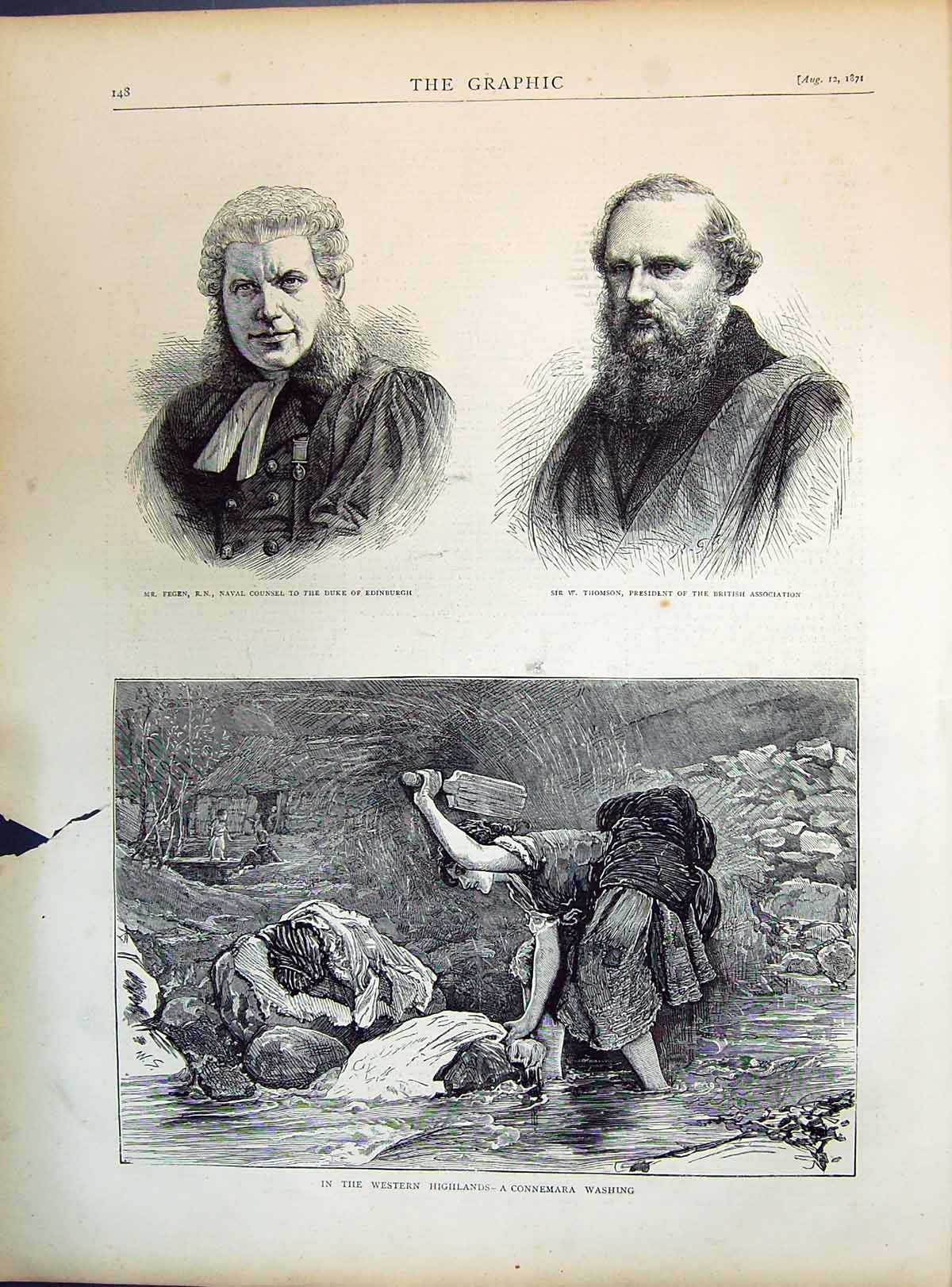 Old 1871 Fegen Counsell Duke Edinburgh Thomson Connemara Washing Irel Victorian