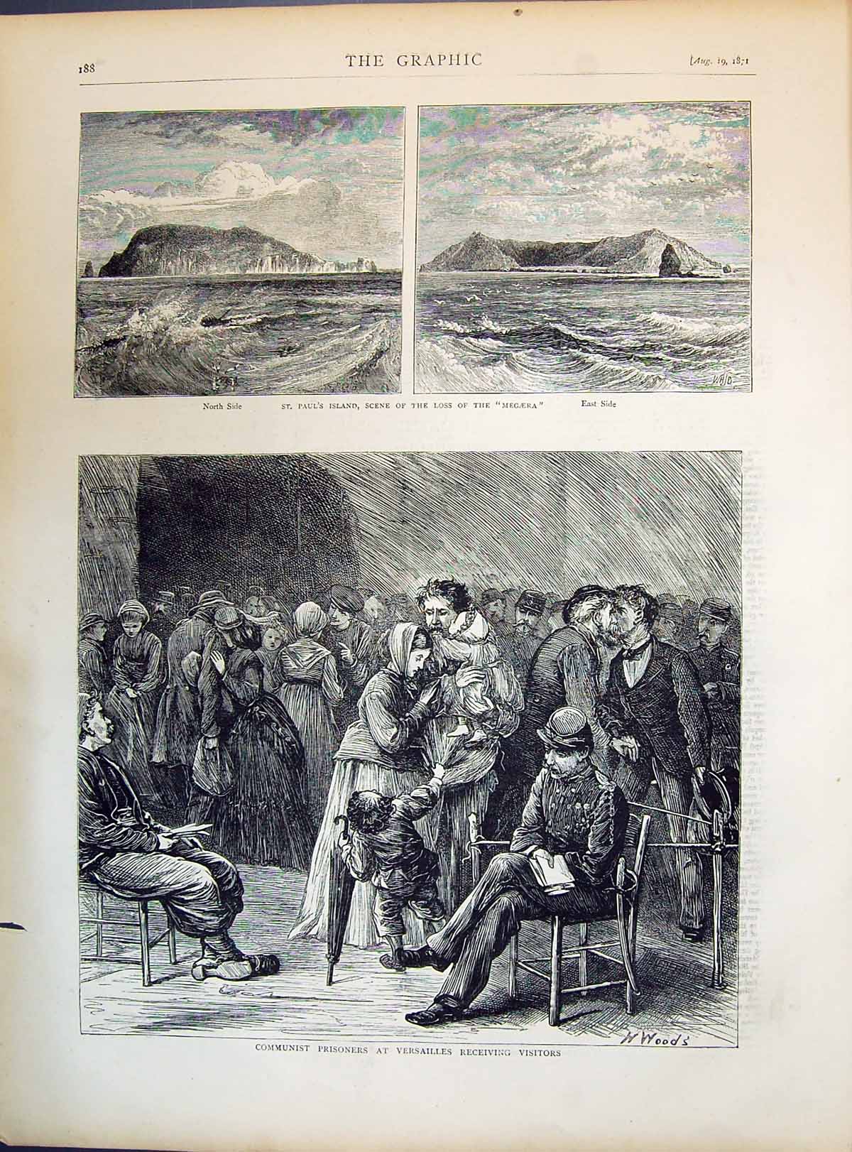 Old 1871 St. Paul'S Island Loss Megaera Ship Communist Prisoners Vers Victorian