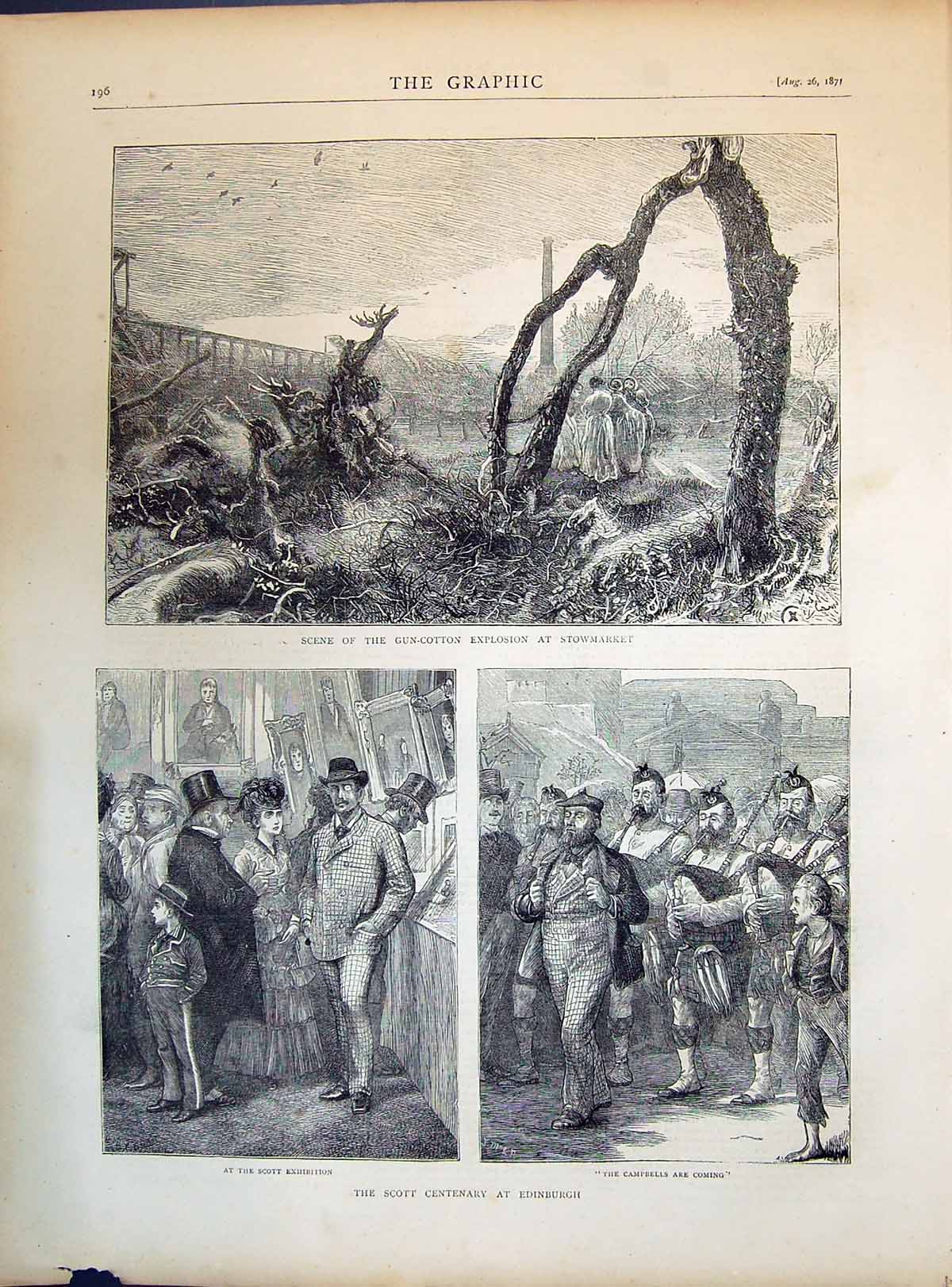 Old 1871 Gun Cotton Explosion Stowmarket Scott Centenary Exhibition E Victorian