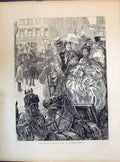 Old Antique Print 1871 Four-In-Hand Club St. James'S Street Horses Coach 19th