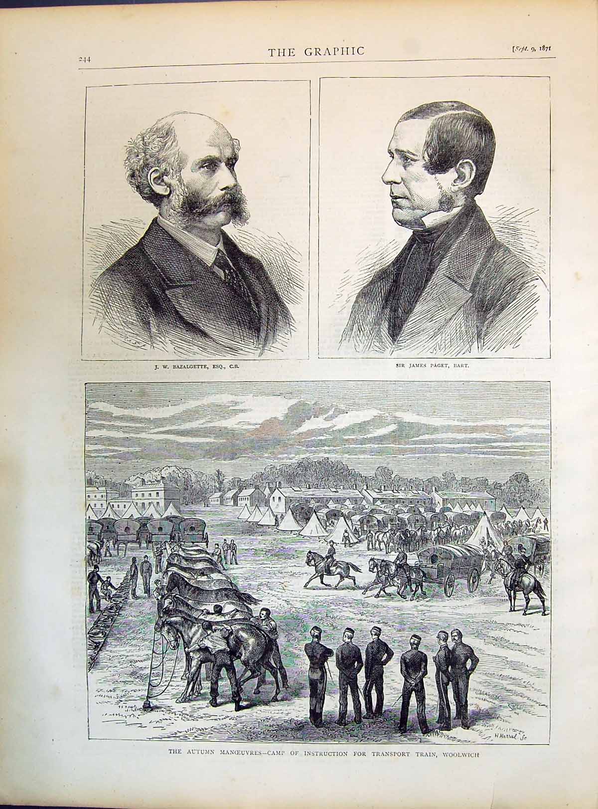 Old 1871 Bazalgette James Paget Camp Instruction Transport Train Wool Victorian