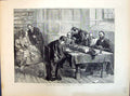 Old 1871 Oxford University Sketche Students Studying Books Reading Ta Victorian
