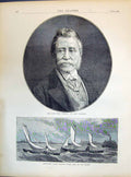 Old 1871 Field Marshal John Burgoyne Miniature Yacht Sailing Canoe So Victorian