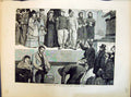Antique Old Print 1871 Boulogne Quay France Arrival London Boat Passengers 19th