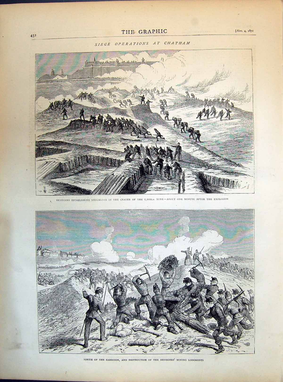 Old 1871 Sortie Garrison Destruction Besiegers Mining Lodgments Crate Victorian