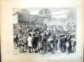 Original Old Antique Print 1871 Scene Mr Gladstone Visit Greenwich Hustings