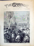 Original Old Antique Print 1871 Consecrating Graves Mobiles Slain Bourget 19th