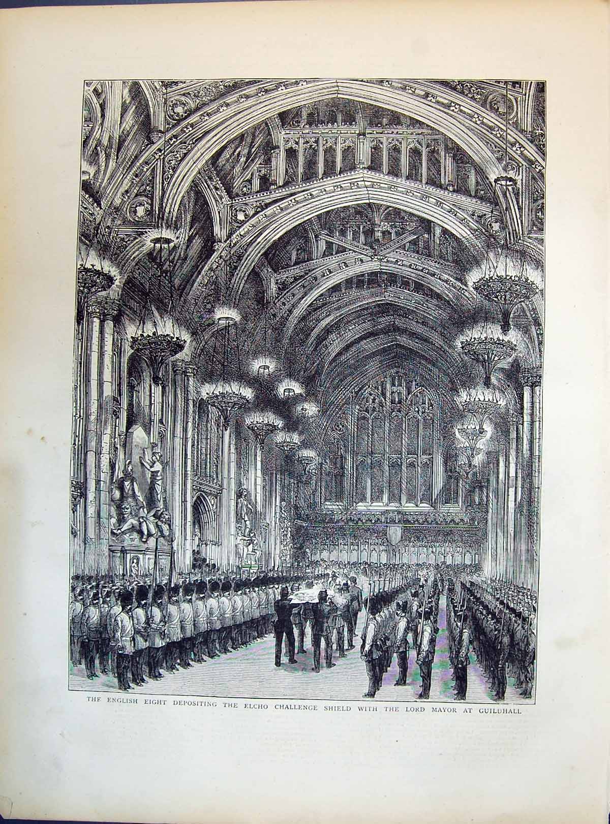 Old 1871 English Eight Depositing Elcho Challenge Shield Lord Mayor G Victorian
