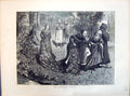 Original Old Antique Print 1871 Tichborne Crawls Lady Forest Scene Monk 19th