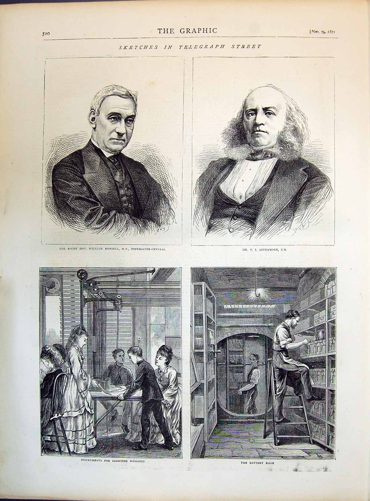 Old 1871 William Monsell Postmaster- General Scudamore Battery Room M Victorian