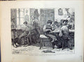 Original Old Antique Print 1871 Scene Wood Carving School Bavarian Alps 19th