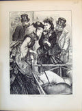 Original Old Antique Print 1871 Cattle Show Animals Pigs Ladies Private View