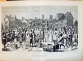 Antique Old Print 1871 Tichborne Dole House Animals Children Mansion Tilberg