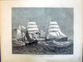 Original Old Antique Print 1871 New Steam Ship Stevenson Sailing Sea Victorian