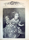 Original Old Antique Print 1871 Blind Man'S Buff Children Playing Game 19th