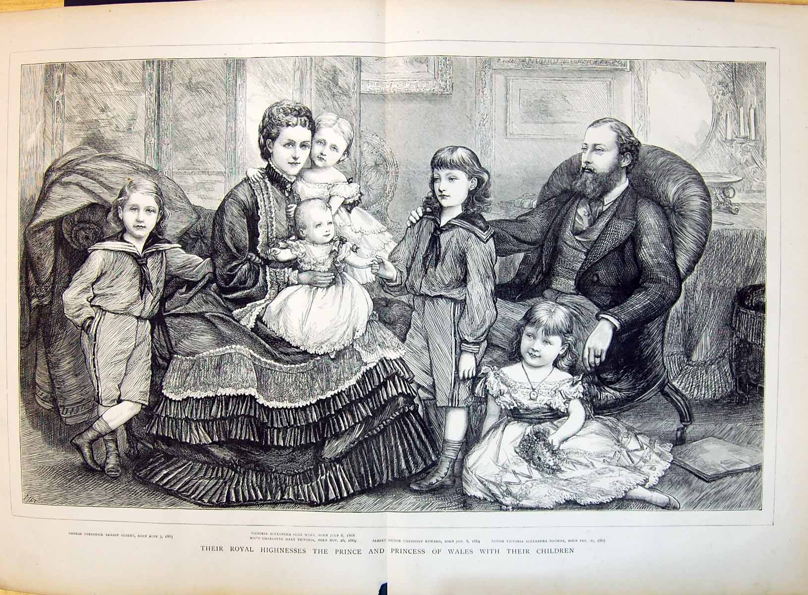 Old 1871 Prince Princess Wales George Alexandra Albert Louise DagmarVictorian