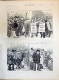 Old Print 1871 Cattle Show Beef Cattle Peasants Exhibitors Artist Sketch 19th